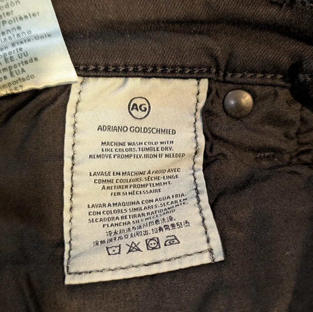 AG Adriano Goldschmied Black Skinny Zip Ankle Denim Leggings Size 27